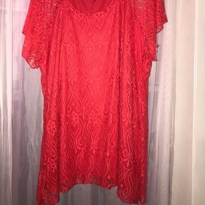 Orange lace top